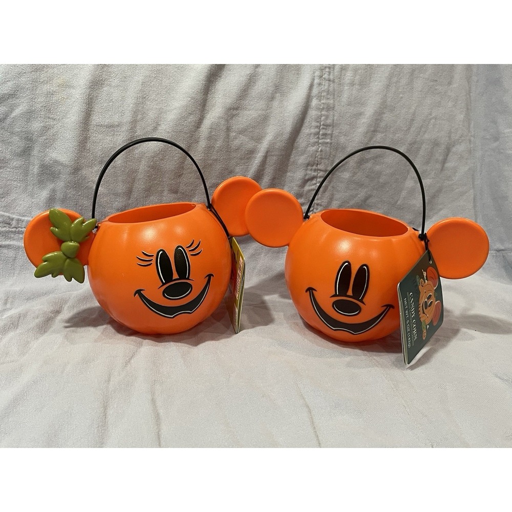 NEW Disney Parks Mickey & Minnie Mouse Candy Corn Happy Halloween‎ Bucket Pail